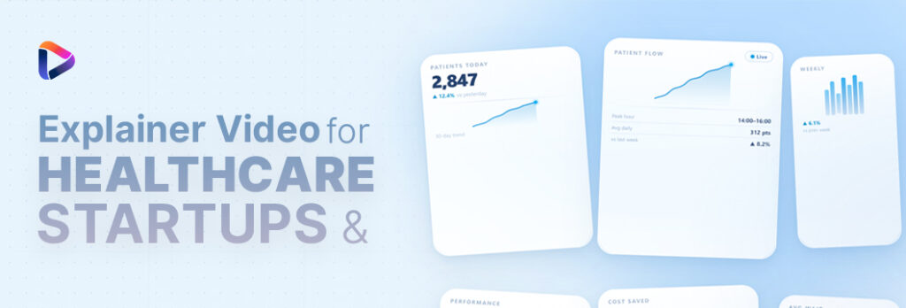An animated visual represents a healthcare startup simplifying complex medical data into clear, understandable visuals for patients and investors.